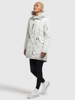 Khujo Parkas Parka Mi-saison Dayes Femme Blanc Cassé -Khujo 06b0992775a9a57915ca166e142ba4dd