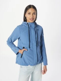 Khujo Vestes De Mi-saison Veste Mi-saison Zahira Femme Bleu-gris -Khujo 08bb2aef4c11b6819a98008fa9831acf