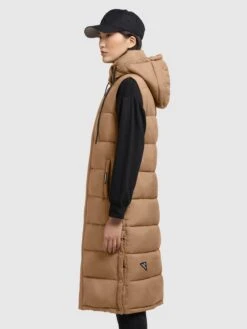 Khujo Vestes Sans Manches Gilet Tourin Femme Noisette -Khujo 0e4718fce691226921f90afe91deaac9