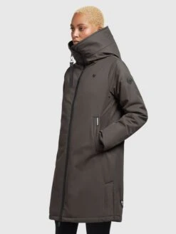 Khujo Manteaux De Mi-saison Manteau Mi-saison LISAD Femme Gris Foncé -Khujo 1c99d8c5d0faddac8733ac7c5e72ed09