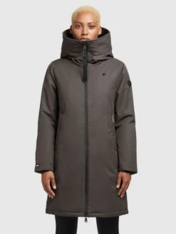 Khujo Manteaux De Mi-saison Manteau Mi-saison LISAD Femme Gris Foncé -Khujo 2de0a55253647925963fe0e124d3b094