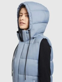 Khujo Vestes Sans Manches Gilet Eden Femme Bleu Clair -Khujo 3b399bb52555572214a9990a6c059b67