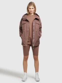 Khujo Vestes De Mi-saison Veste Mi-saison PRAYATA Femme Marron -Khujo 5925ce5f19eb1cb11da743b0c5f38eab