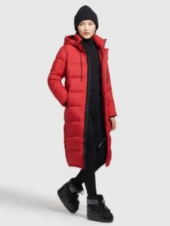 Khujo Manteaux Dhiver Manteau D’hiver Julina Femme Rouge -Khujo 7b1db86f93e64e3fe180760a94e74b29