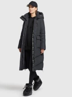 Khujo Manteaux Dhiver Manteau D’hiver Elvita Femme Bleu Foncé -Khujo b6305bead254ce002fd739ecb1ad4095