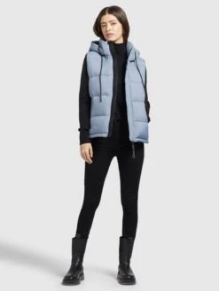 Khujo Vestes Sans Manches Gilet Eden Femme Bleu Clair -Khujo c5ab84b23b190d2bdd4500abcb9f3e13