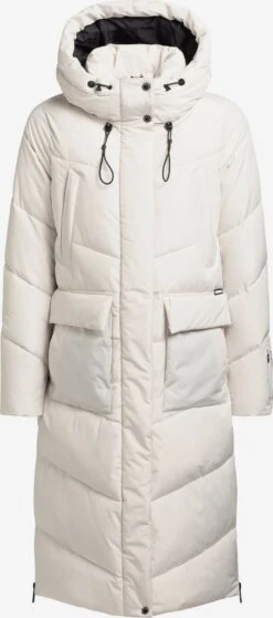 Khujo Manteaux Dhiver Manteau D’hiver Elvita Femme Blanc Cassé