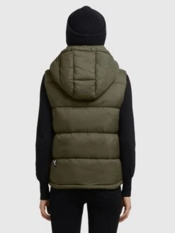 Khujo Vestes Sans Manches Gilet Eden Femme Kaki -Khujo de8c624cdde92d4daa266322a8be207d