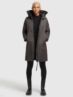 Khujo Manteaux De Mi-saison Manteau Mi-saison LISAD Femme Gris Foncé -Khujo e04aadab7e40341130996e569eb05252