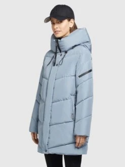 Khujo Vestes Dhiver Veste D’hiver Jordis 4 Femme Bleu Clair -Khujo e4f11983c42297a80c43b9f43ddc0911