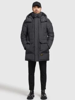Khujo Vestes Dhiver Veste D’hiver Vivas Homme Gris Foncé -Khujo f74d807cefd61e147f4eff362a617399