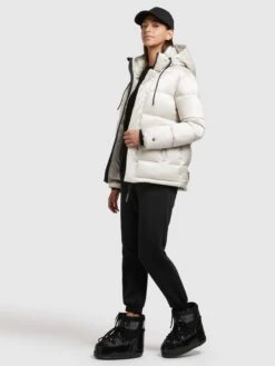Khujo Vestes Dhiver Veste D’hiver Evona Femme Blanc Perle -Khujo f861f21abb13a579bae73a41b9d0ca70