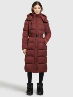 Khujo Manteaux Dhiver Manteau D’hiver HAZELLE Femme Rouge Rouille -Khujo f9591bc7c4ed0ba7faf352afb2ebb8ac